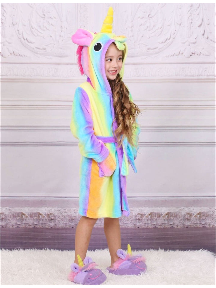 Girls Rainbow Unicorn Bathrobe - Unicorn Bathrobe