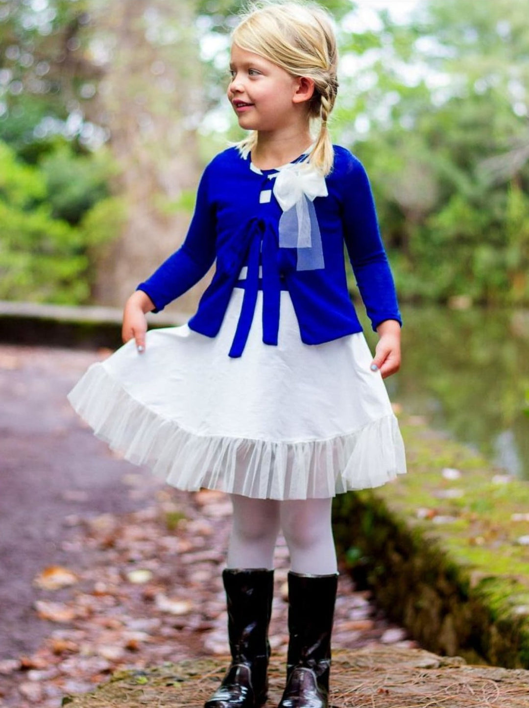 Feeling Royal Blue Cardigan- Mia Belle Girls