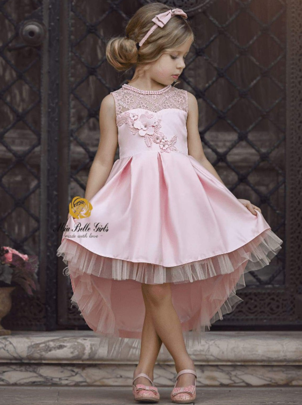 Breathtaking Beauty Lace Hi Lo Formal Dress Mia Belle Girls