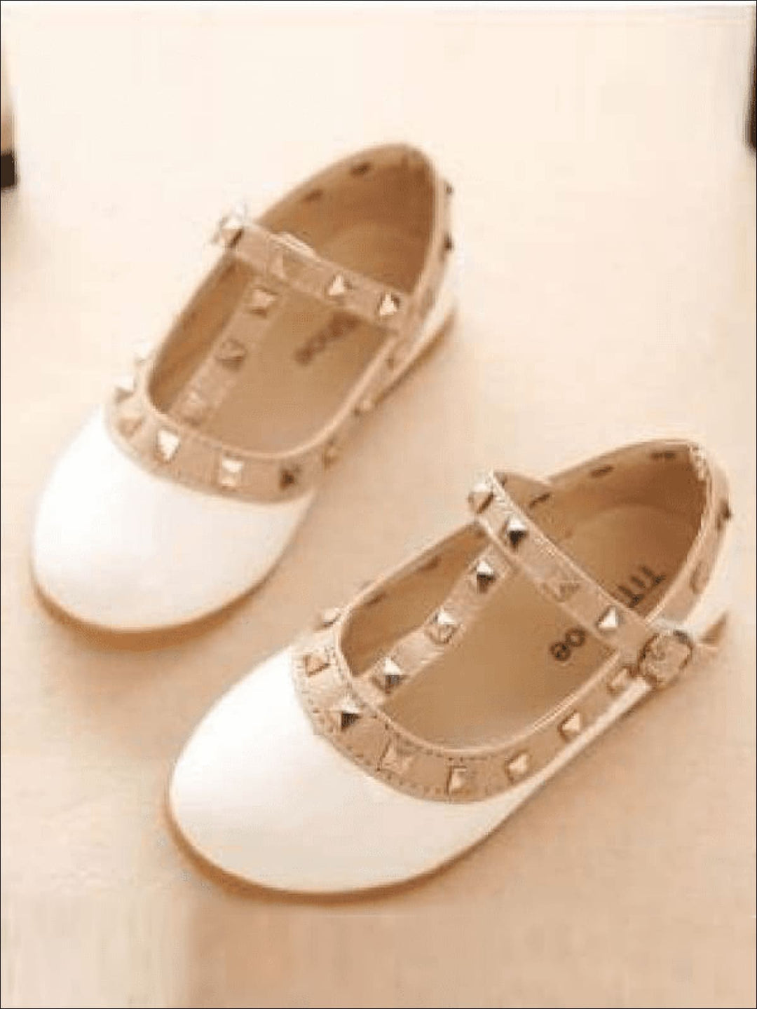 Shoes By Liv And Mia | Little Girls Studded Glossy Patent Flats