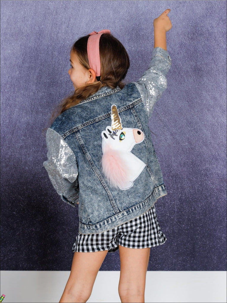 Habitual kids girl cropped bell sleeve jacket big girl online multi color unicorn