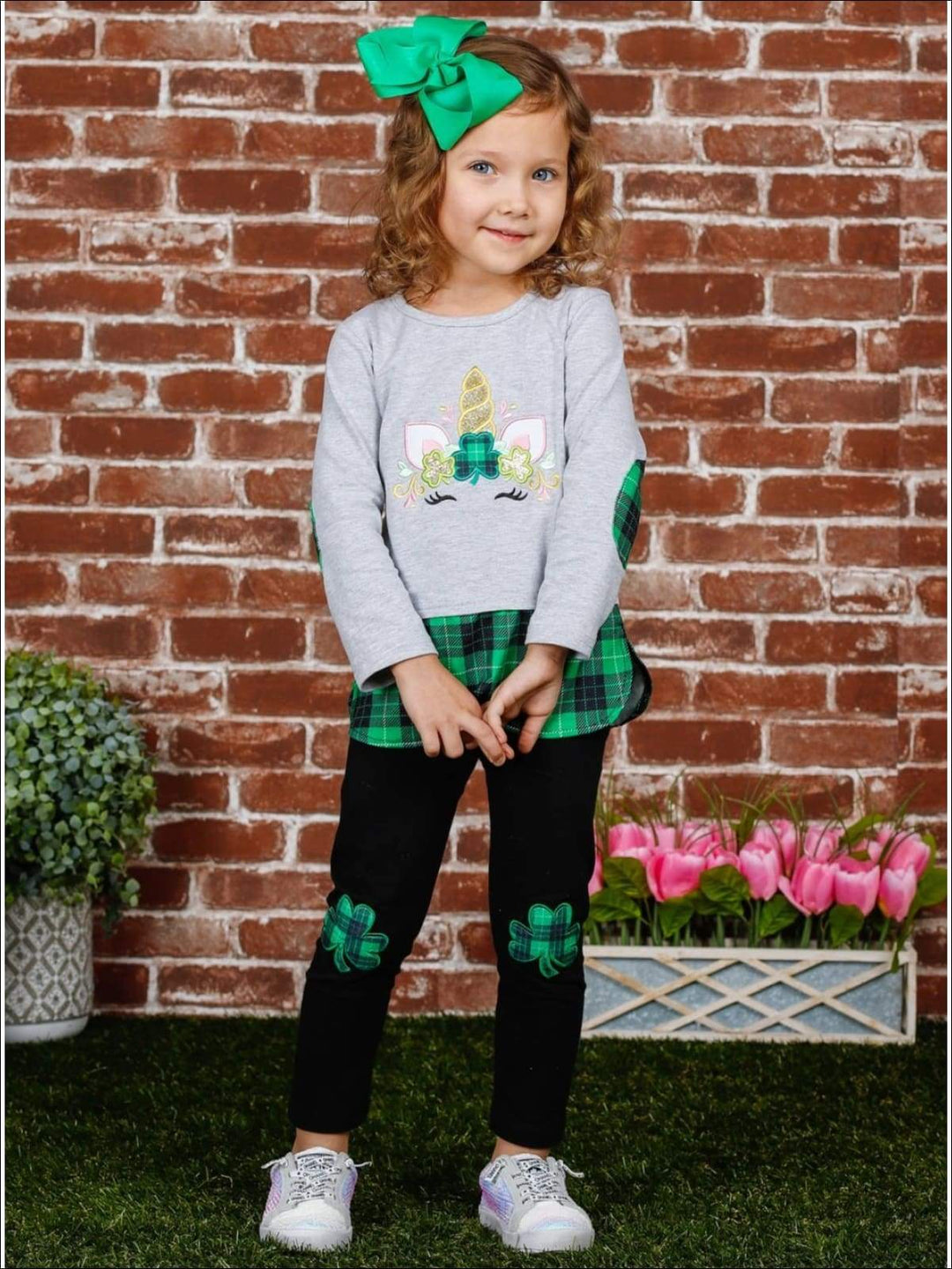 St. Patrick's Day Clothes | Unicorn Clover Patch Tunic & Legging Set