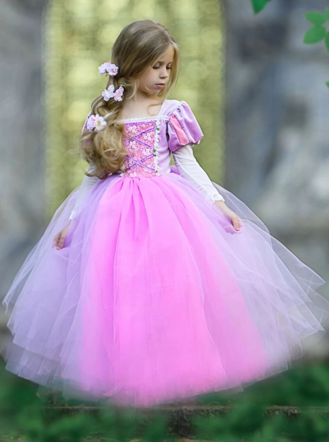 Deluxe rapunzel Inspired tutu, birthday tutu, princess tutu , costume party dress, tutu orders dress. dress up, halloween