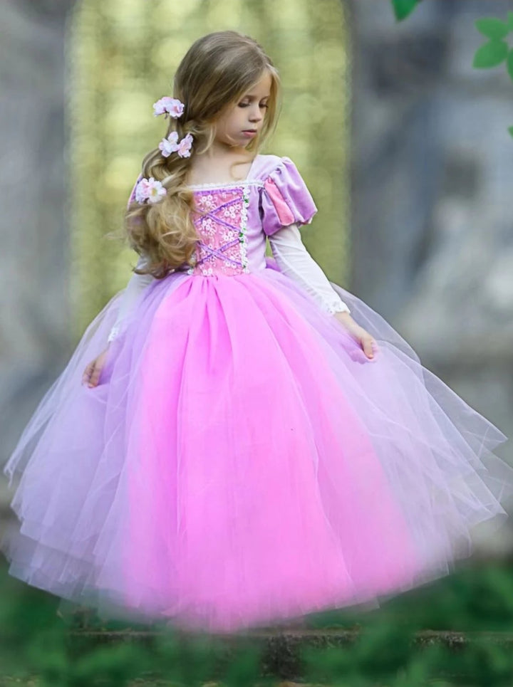 Girls Halloween Costumes | Deluxe Rapunzel Tutu Gown | Mia Belle Girls