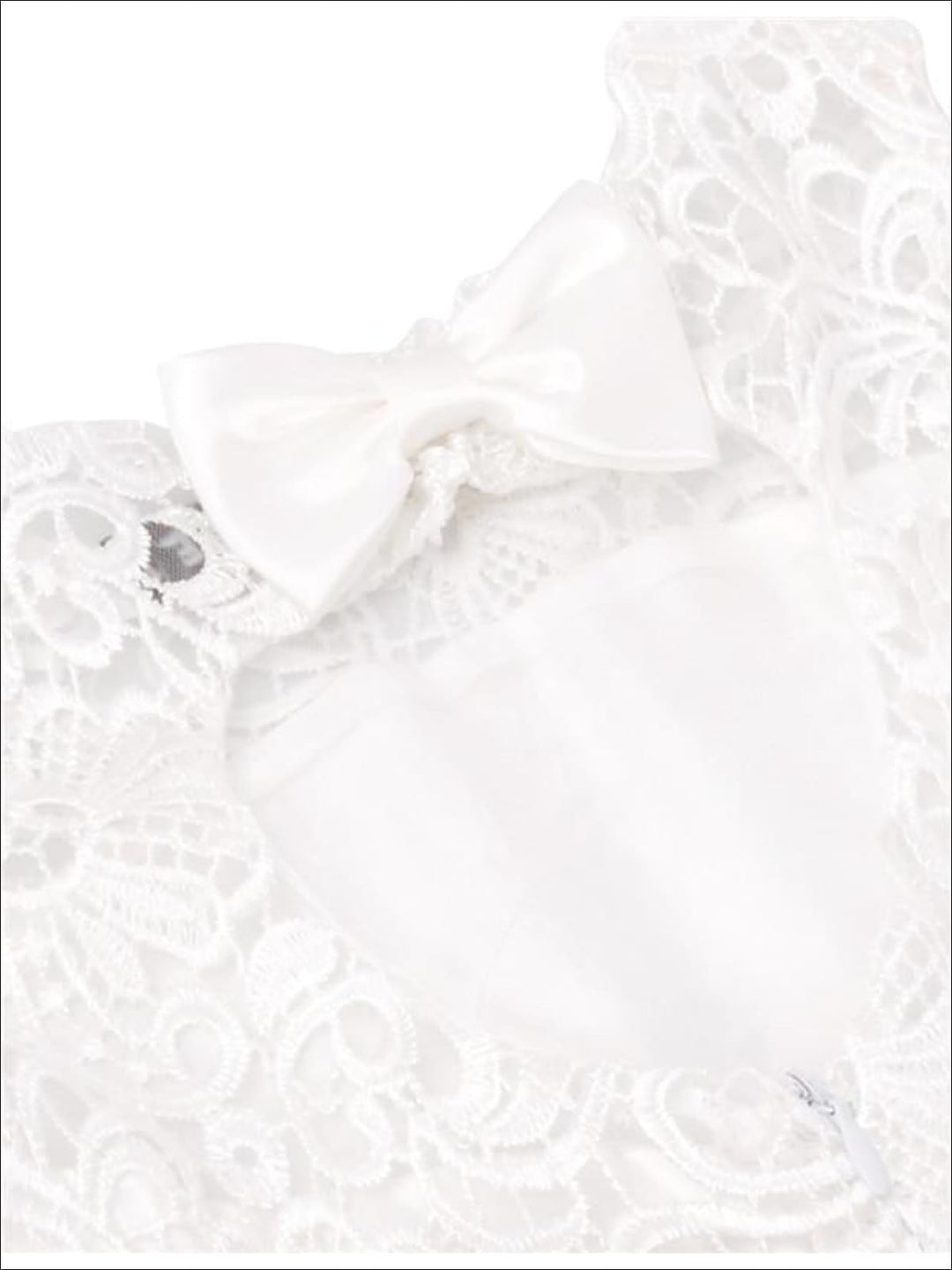 Girls Communion Dresses | White A-Line Lace Open Back Gold Bow Dress