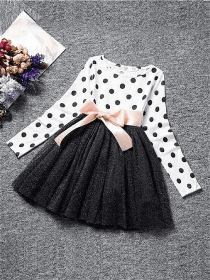 Girls Sparkle Dress | Cute Polka Dot Tutu Dress | Mia Belle Girls