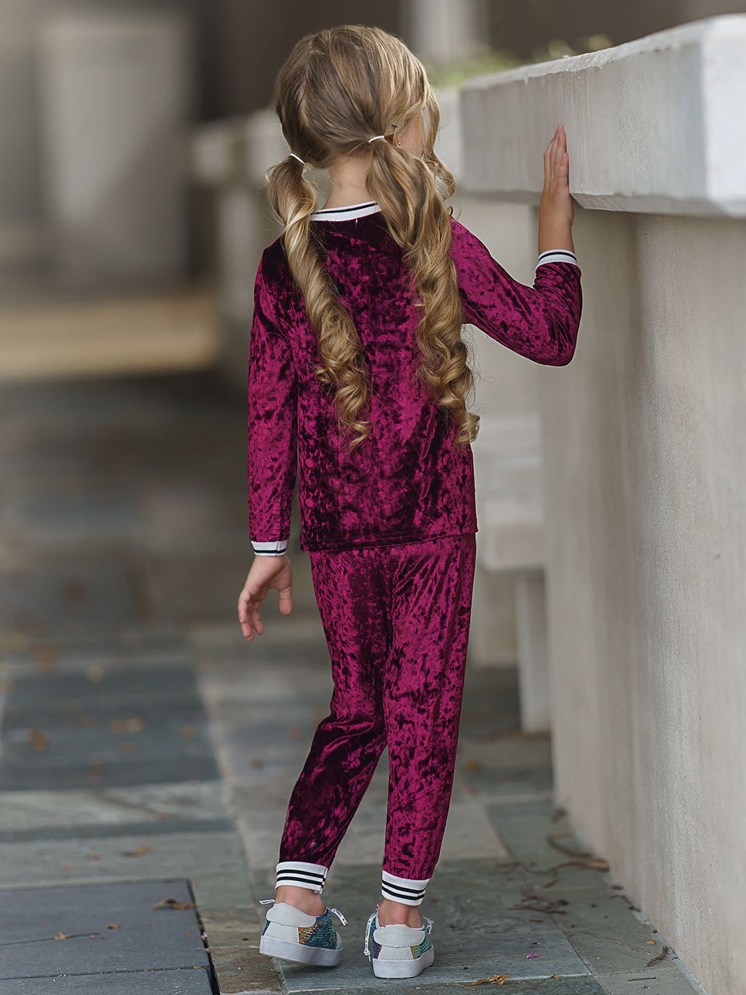 Cute Winter Sets | Girls Crushed Velvet Jogger Loungewear Set