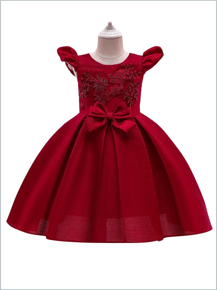 Girls Winter Formal Dress | Embroidered Holiday Dress | Mia Belle Girls