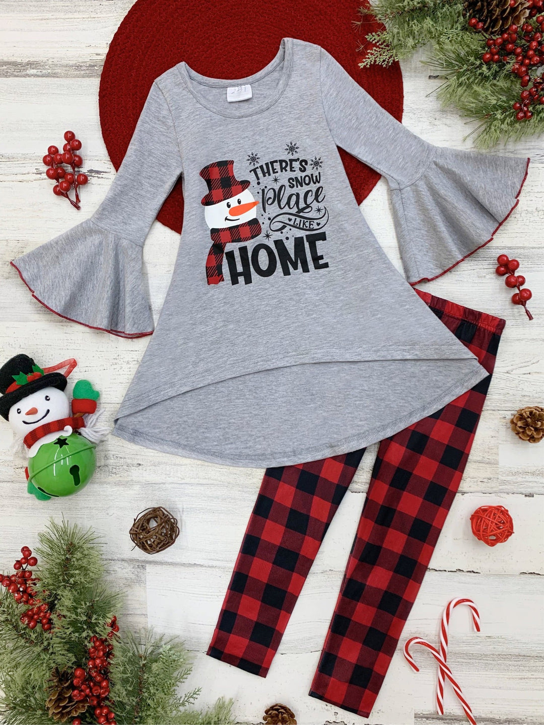 Cute Winter Set | Girls Snow Place Like Home Tunic & Legging Set