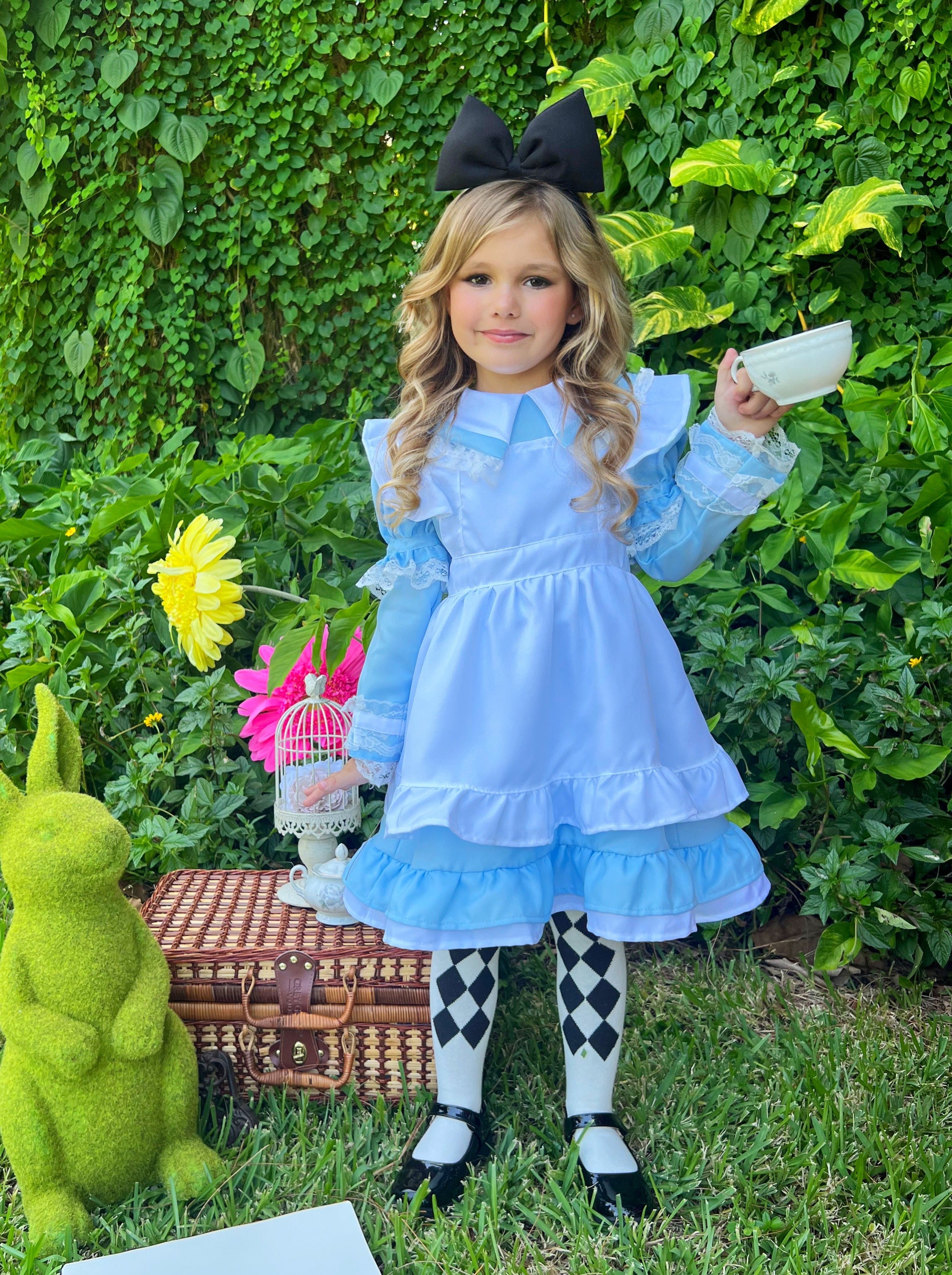 Toddler Alice baby dress, Blue girl dress, Wonderland dress, hot Birthday party Halloween dress, Easter dress with apron