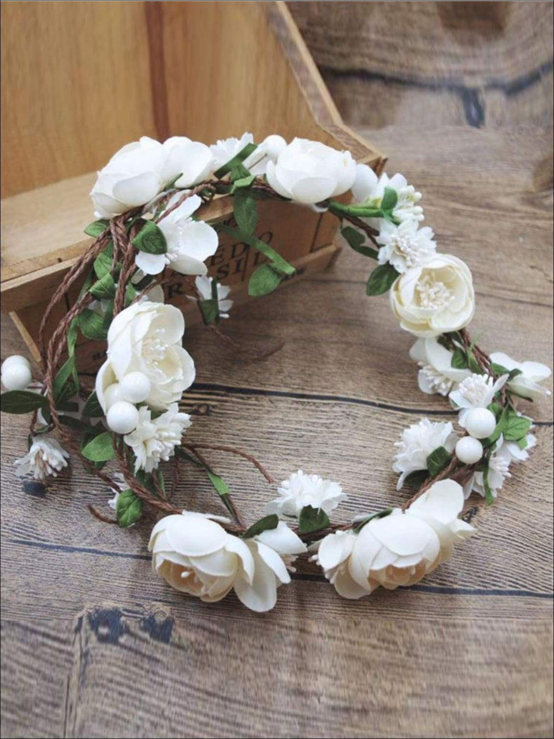 Ivory Flower Girl Headband - Flower Halo