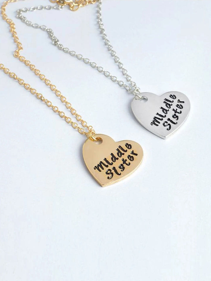 Girls Sister Siblings 3 Necklace Set