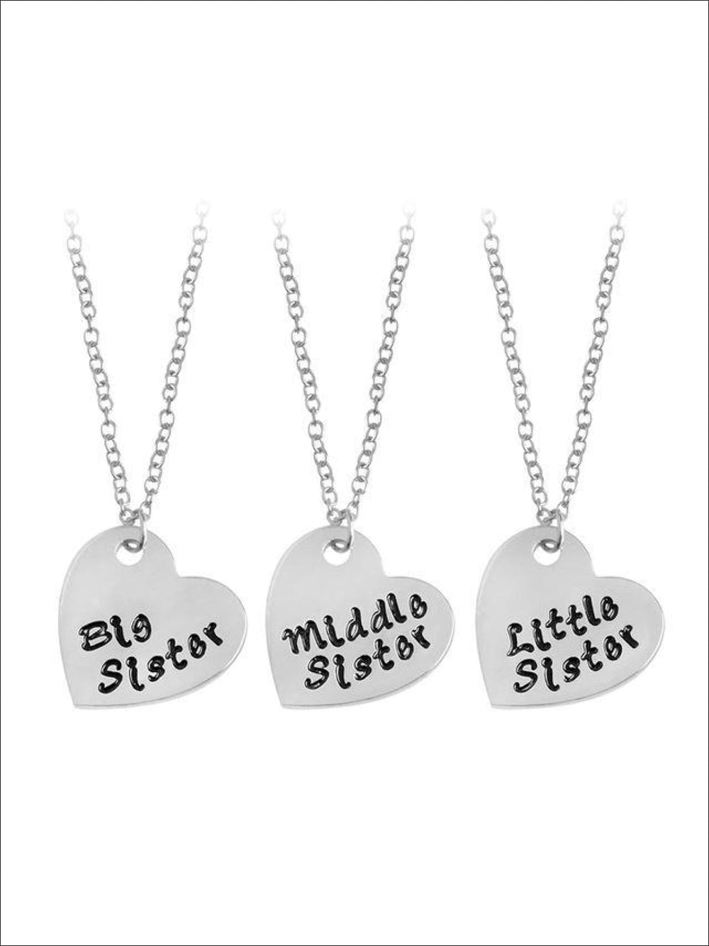 Little Sister Big Sister & Middle Sister Siblings Necklace Set - Gold / silver / 45+5cm - Siblings Necklace