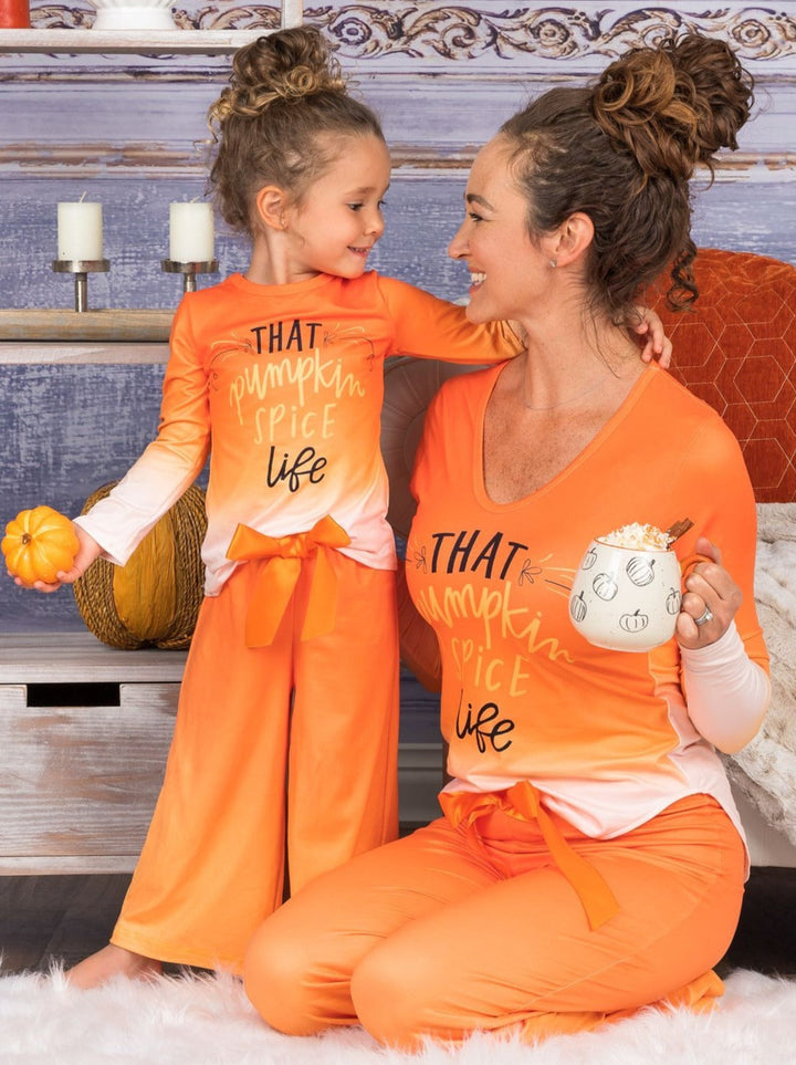 Mommy & Me Pajamas | That Pumpkin Spice Life Pajamas - Mia Belle Girls