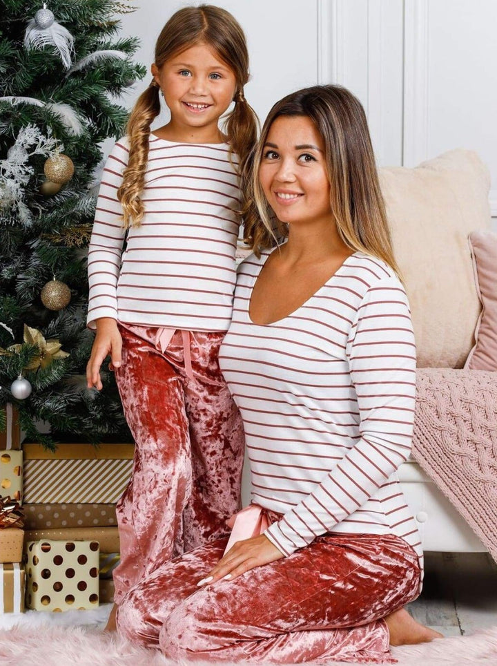  Mommy & Me Matching Outfits | Crushed Velvet Loungewear Pants