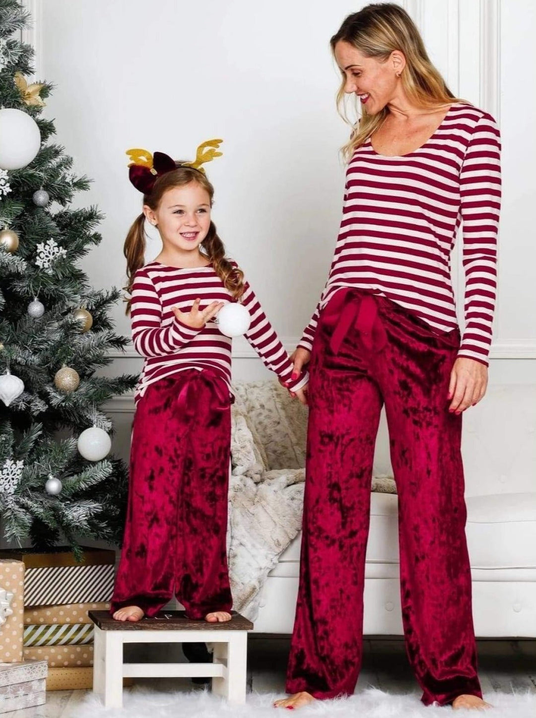  Mommy & Me Matching Outfits | Crushed Velvet Loungewear Pants