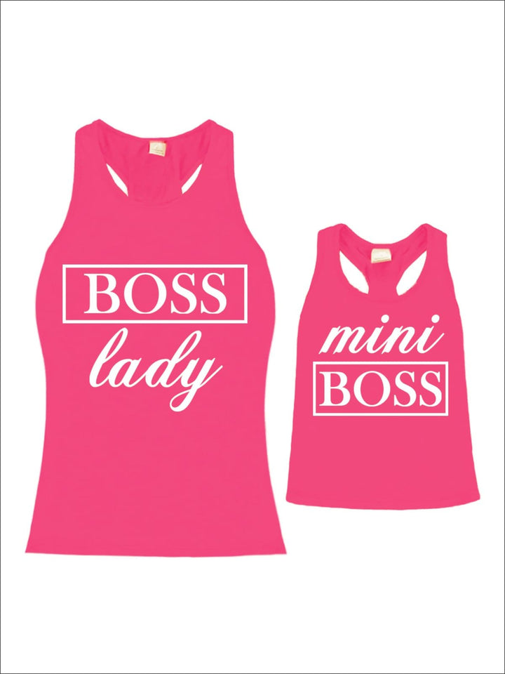 Mommy & Me Matching Boss Lady & Mini Boss Tank Tops - Mia Belle Girls