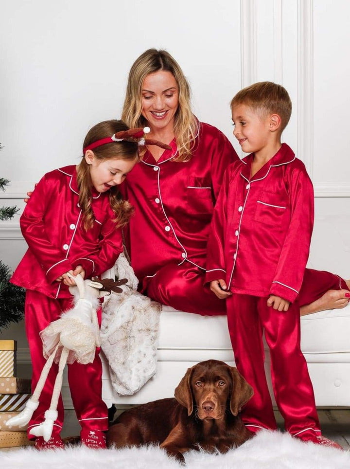 Mommy and Me Matching Pajama | Silky Satin Button Down Pajamas