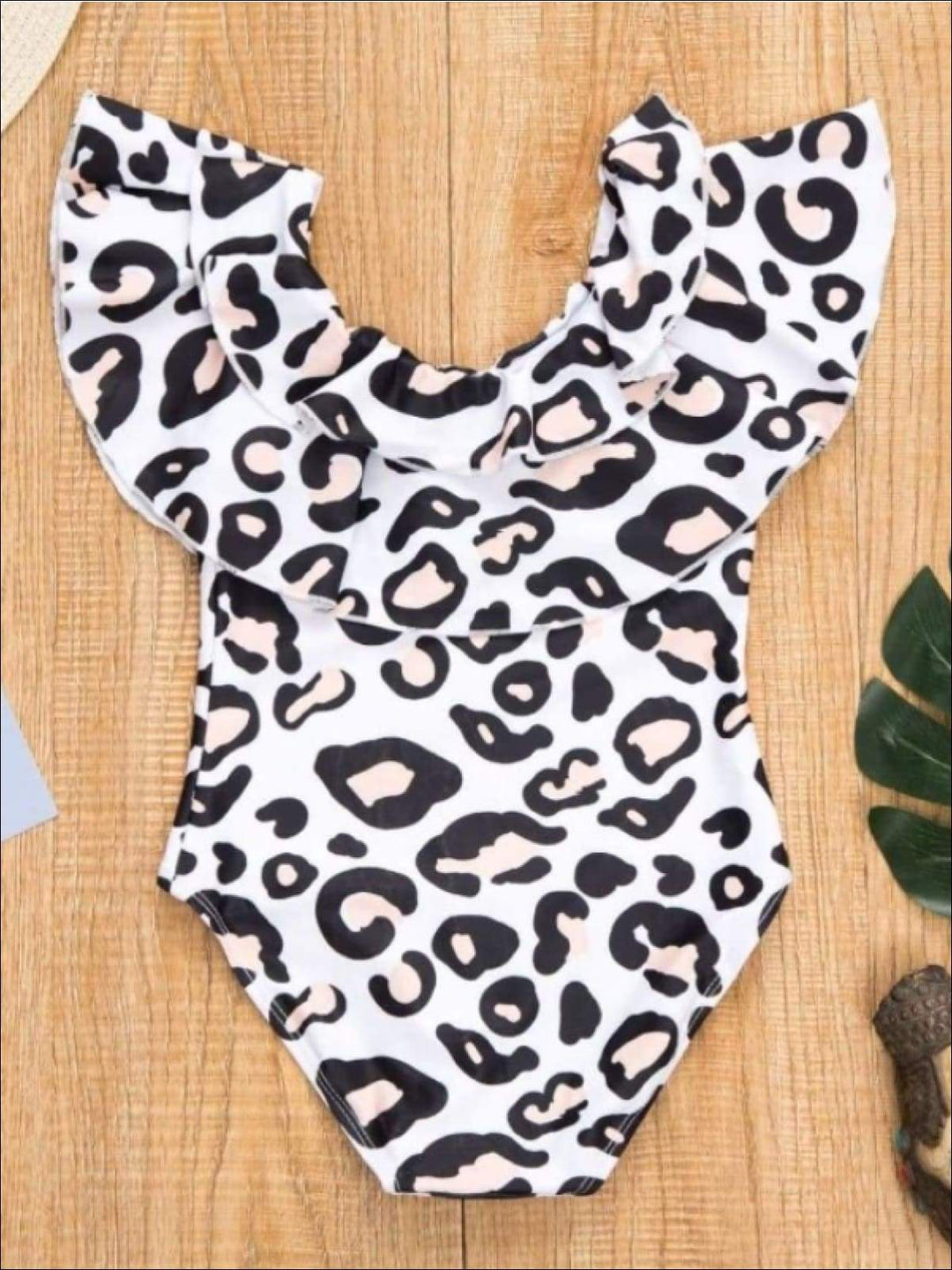 Mommy & Me Swimwear | Matching Leopard Print Ruffle One-Piece Swimsuit