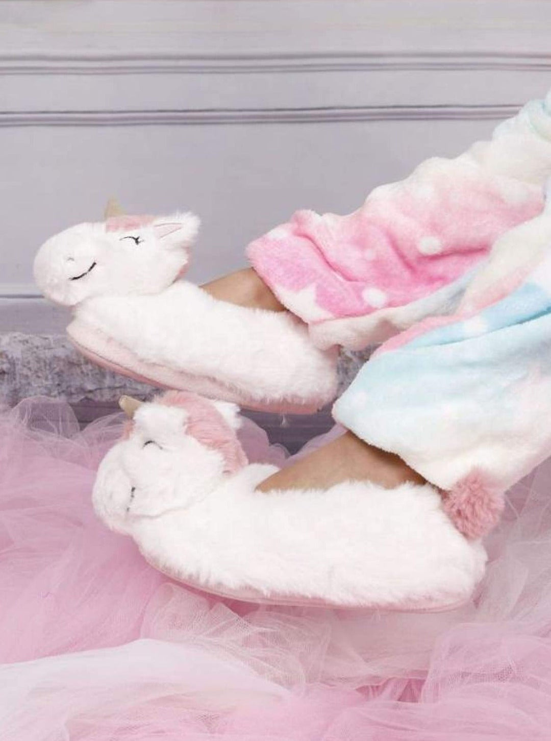 Mommy & Me Plush Unicorn Slippers - Unicorn Slippers