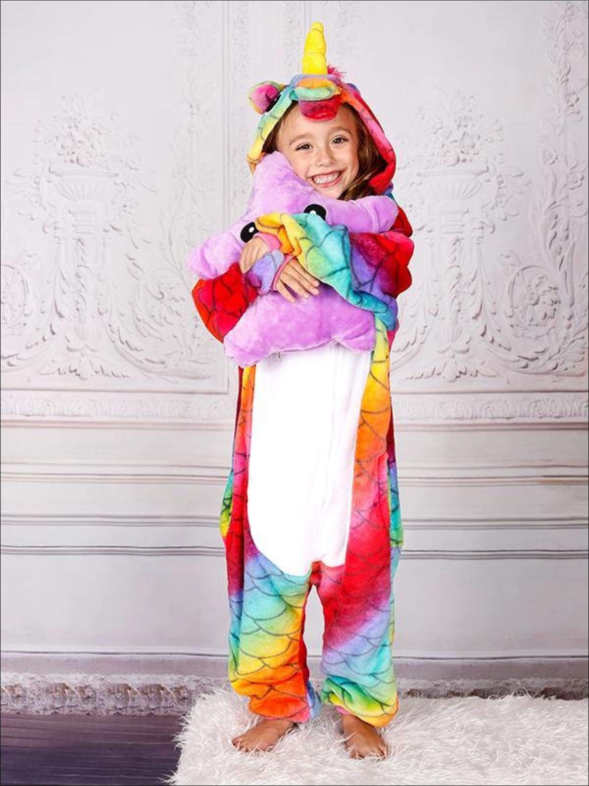 Mommy and Me Rainbow Scale Unicorn Onesie Pajamas Mia Belle Girls