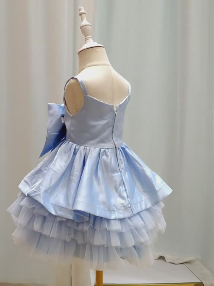 Elegant  Bow Layered Tulle Party Dress