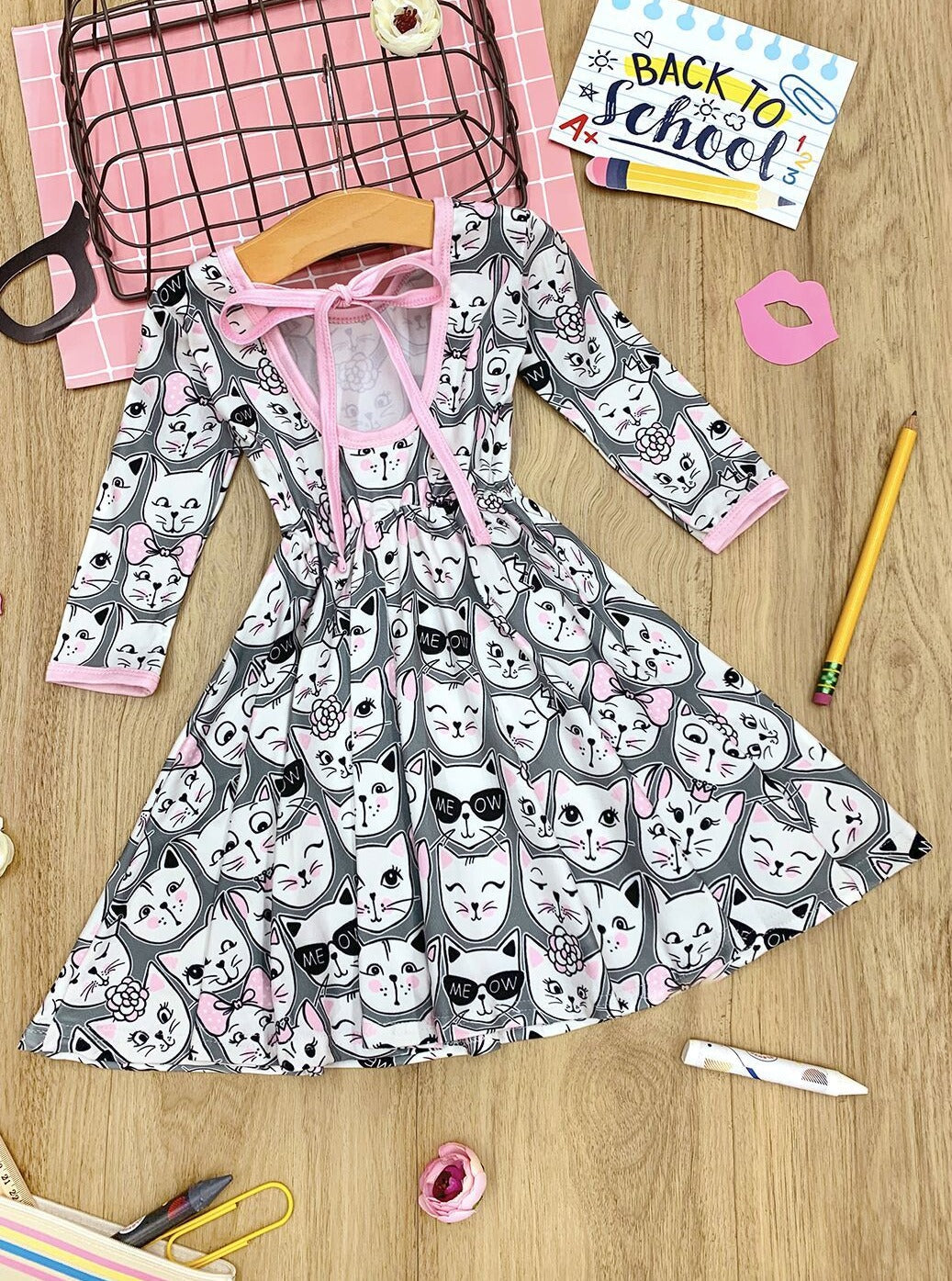 Back To School Dresses | Cute Kitten Dress | Mia Belle Girls