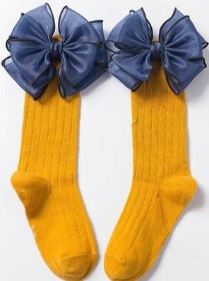 Girls Pitter Patter Bow Socks -Mia Belle Girls