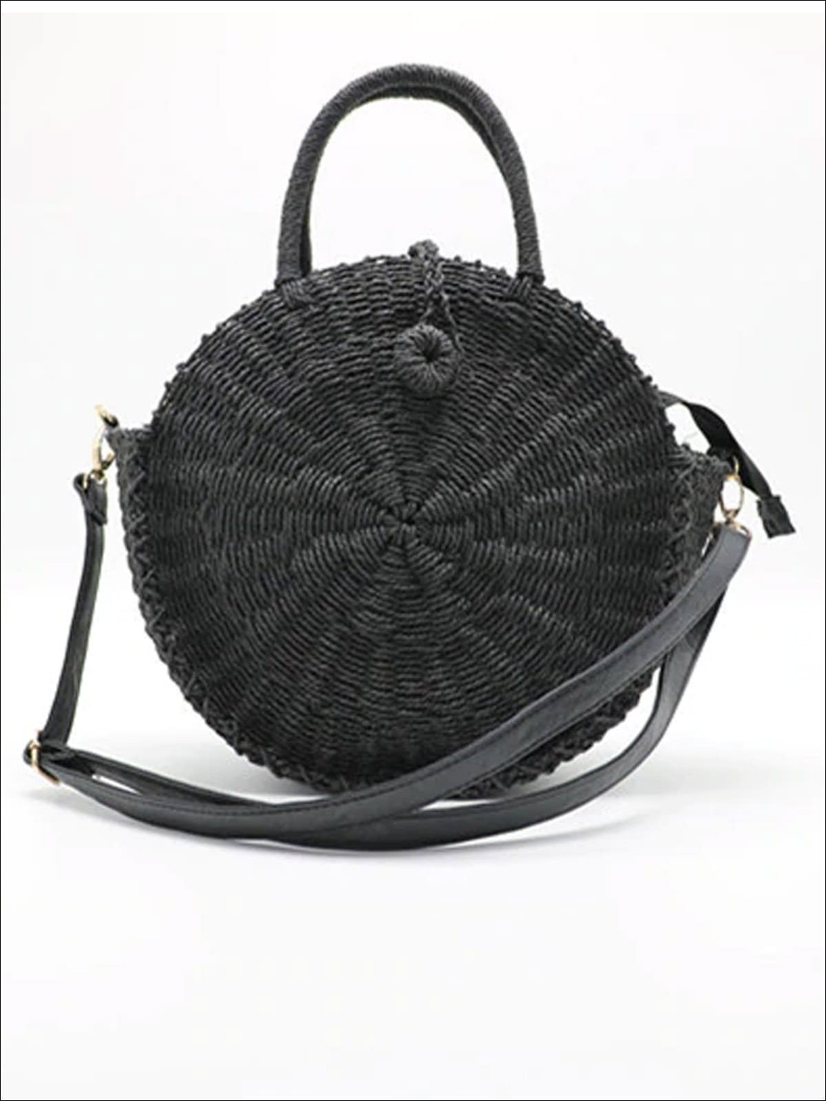 Girls Handmade Round Summer Straw Shoulder Bag Mia Belle Girls