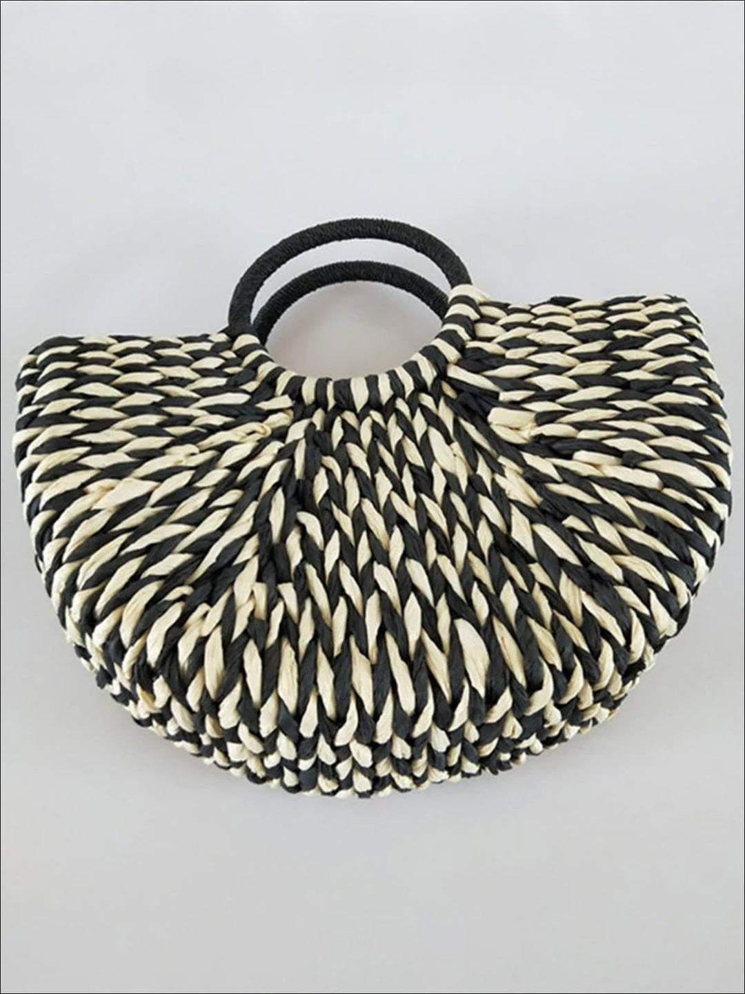 Womens Summer Handmade Half Circle Rattan Handbag - Womens Accessories