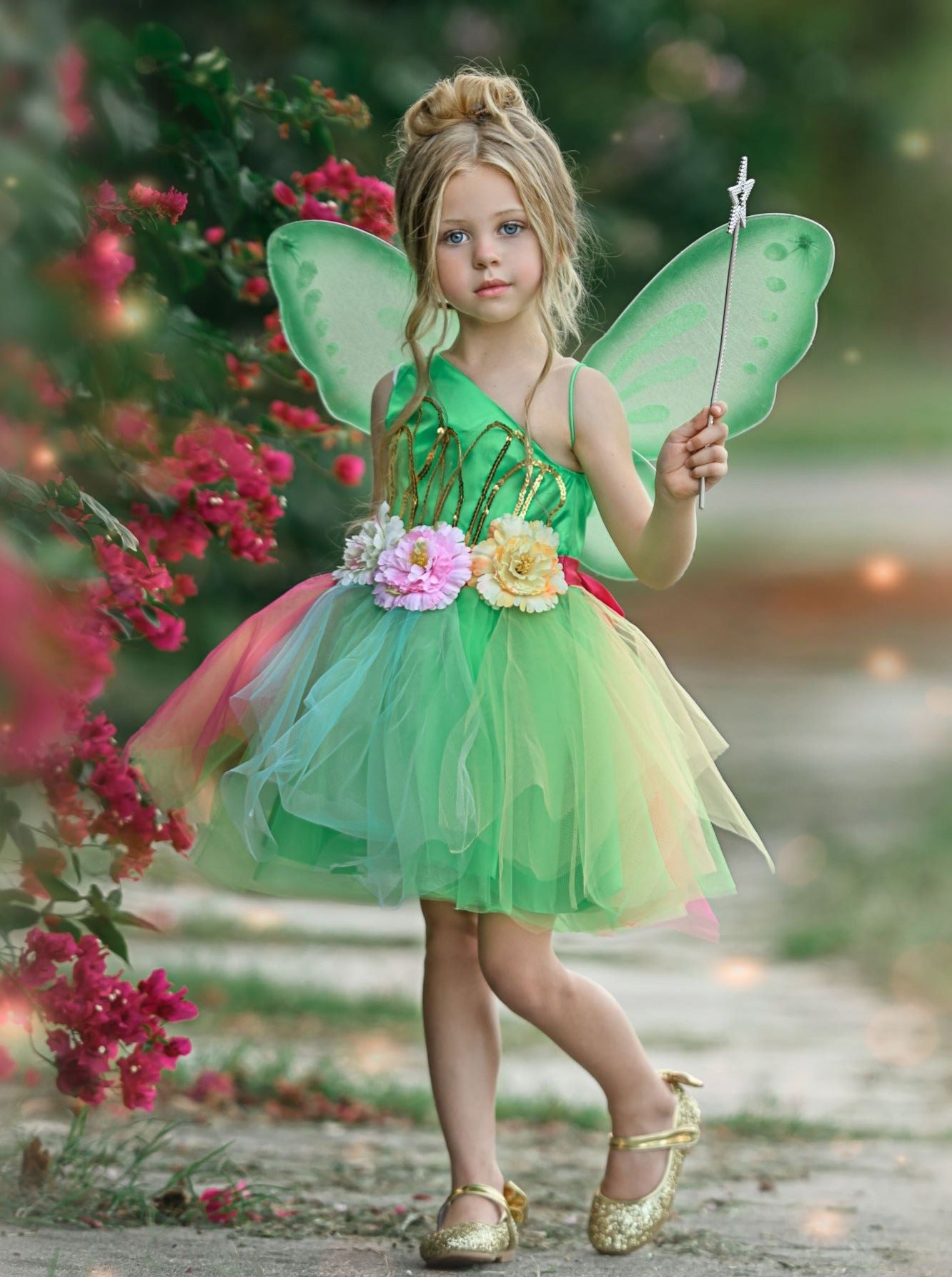 Kids Halloween Accessories | Green Fairy Wings | Mia Belle Girls