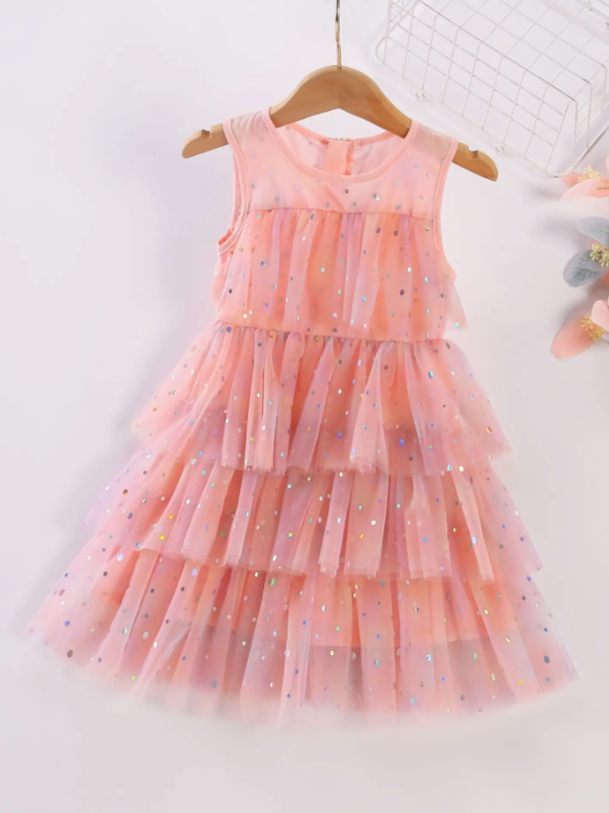 Girls Spring Dresses  Pastel Rainbow Sequin Star Tiered Tulle Dress – Mia  Belle Girls