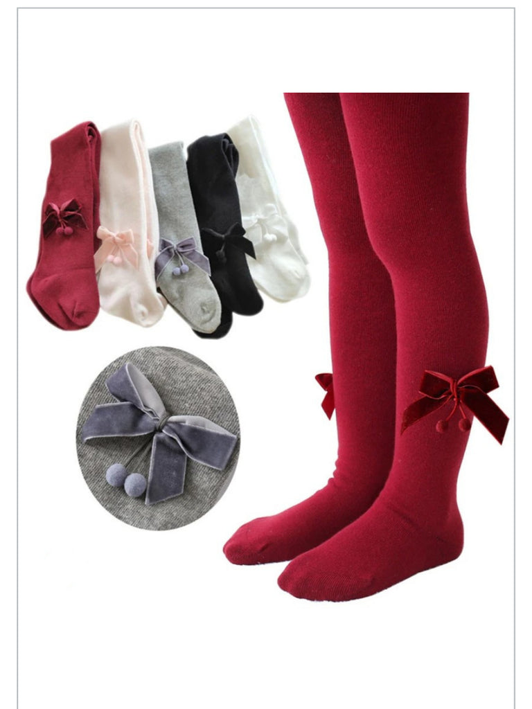 Tights Cute Bowknot Cotton Pantyhose For Girls