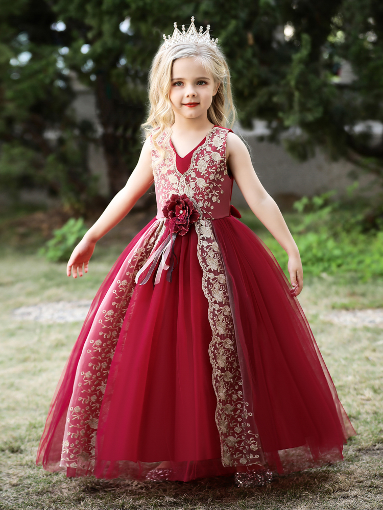 Little Girls Holiday Dresses | Cute Sleeveless Embroidered Party Dress ...