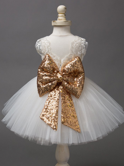 Mia Belle Baby Big Sequin Bow Tutu Dress – Mia Belle Girls
