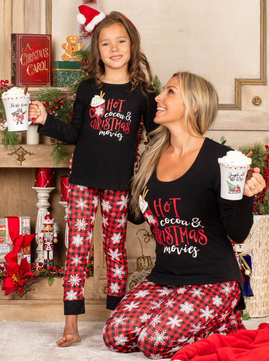 Mommy and Me Matching Pajamas | Hot Coco & Christmas Movies Pajama Set ...