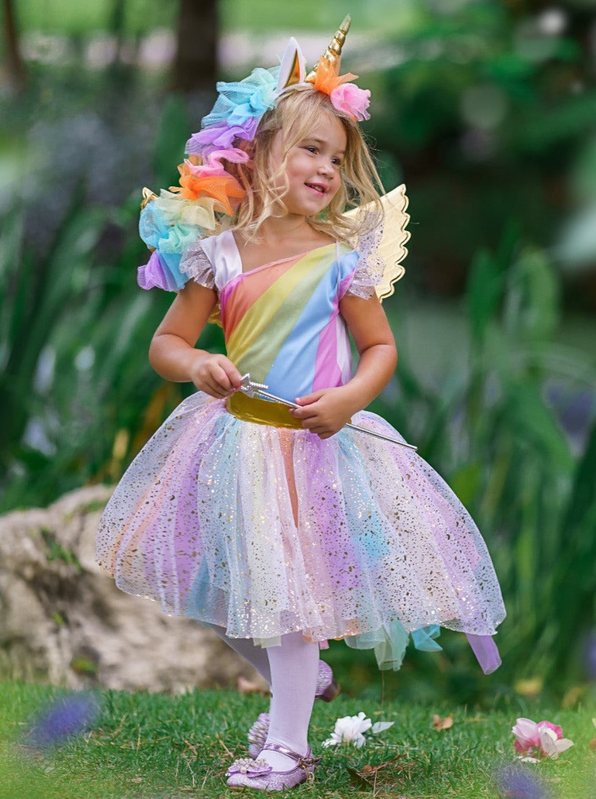 Kids Halloween Costumes Unicorn Princess Tutu Dress - Mia Belle Girls