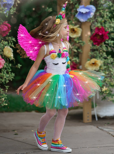 Girls Halloween Costumes | LED Unicorn Fairy Light Up Tutu Dress – Mia ...
