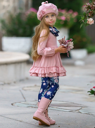 Girls Everyday Fall | Tunic Leggings and Scarf Set - Mia Belle Girls