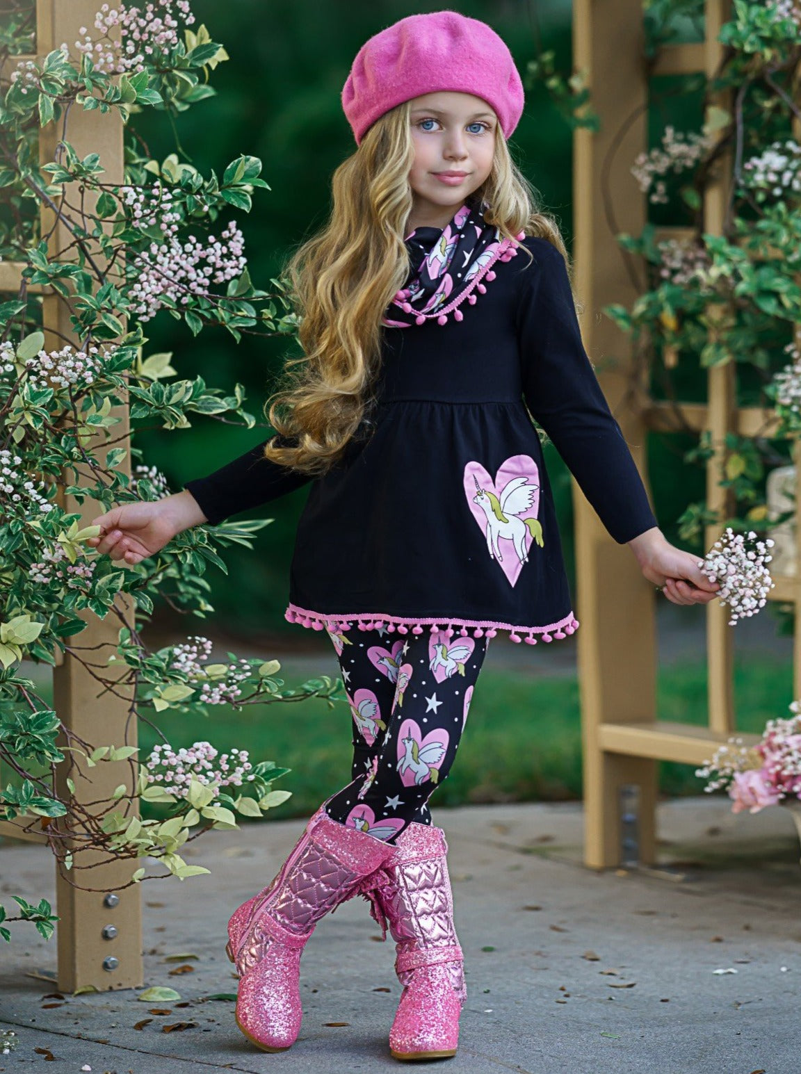 Kids Valentine's Clothes | Unicorn Hearts Tunic, Scarf & Legging Set ...