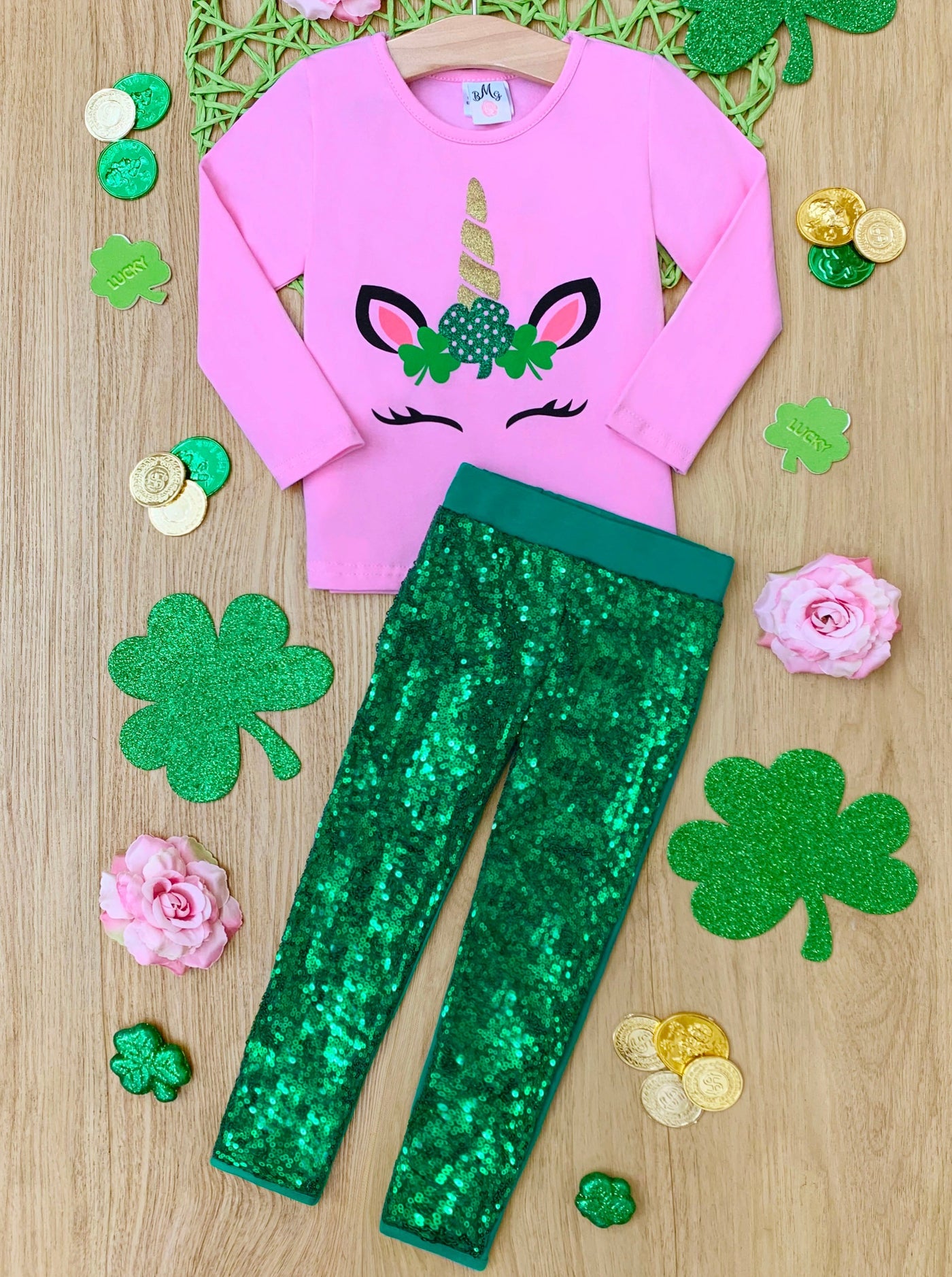 Girls' St. Patrick's Day Leggings - Cat & Jack™ Green XXL