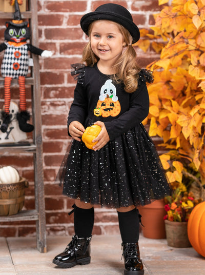 Girls Halloween Apparel | Toddlers Ghost Sequin Sparkle Tutu Dress ...
