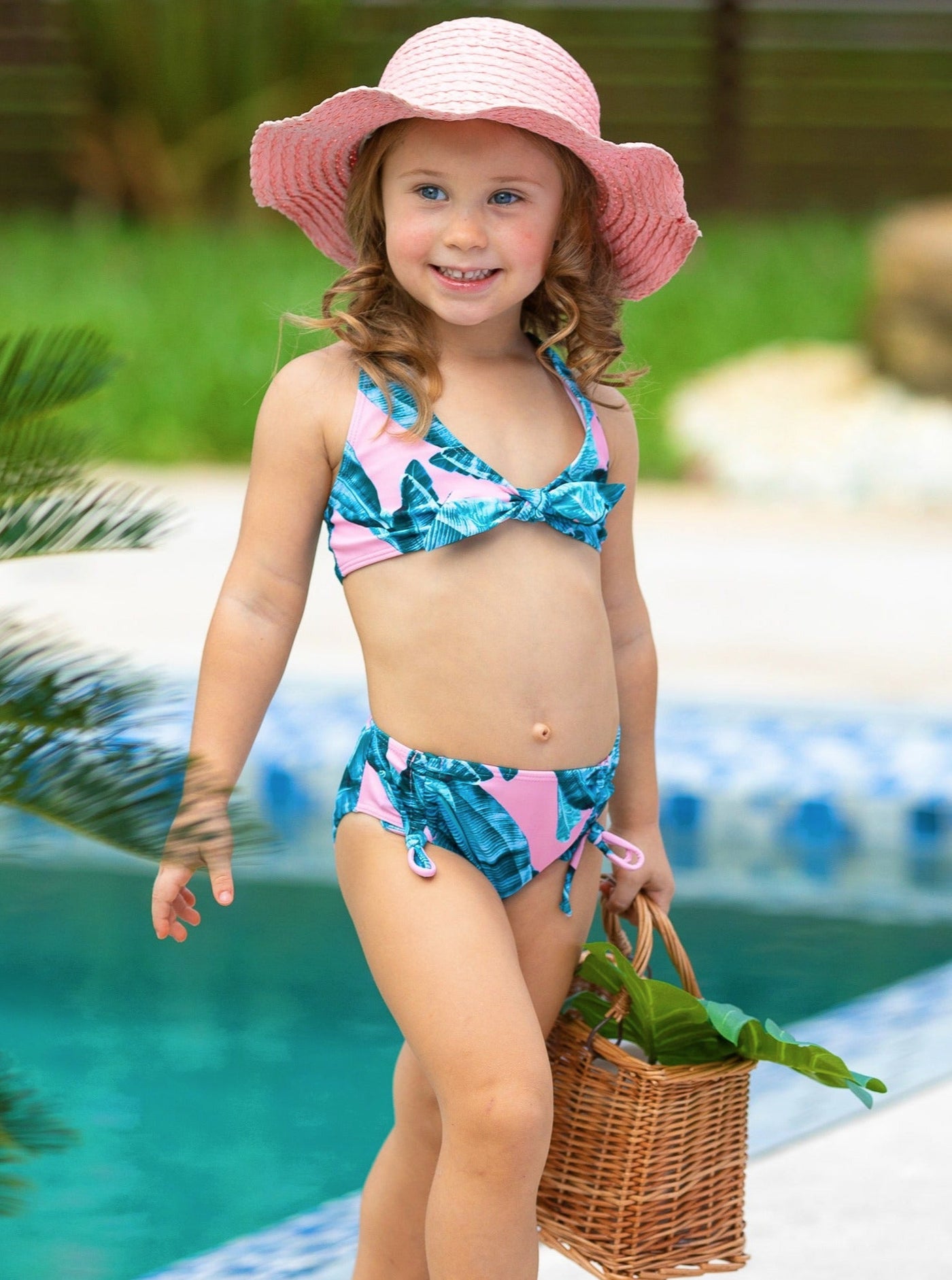 Hot Pink Bikini Girls Youth Size Small Two Piece Bathing Suit