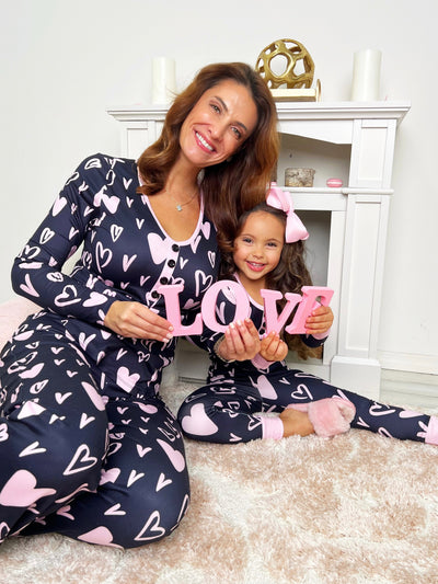 Mia Belle Mommy And Me Pajamas | Matching Heart Print Pajama Set – Mia ...