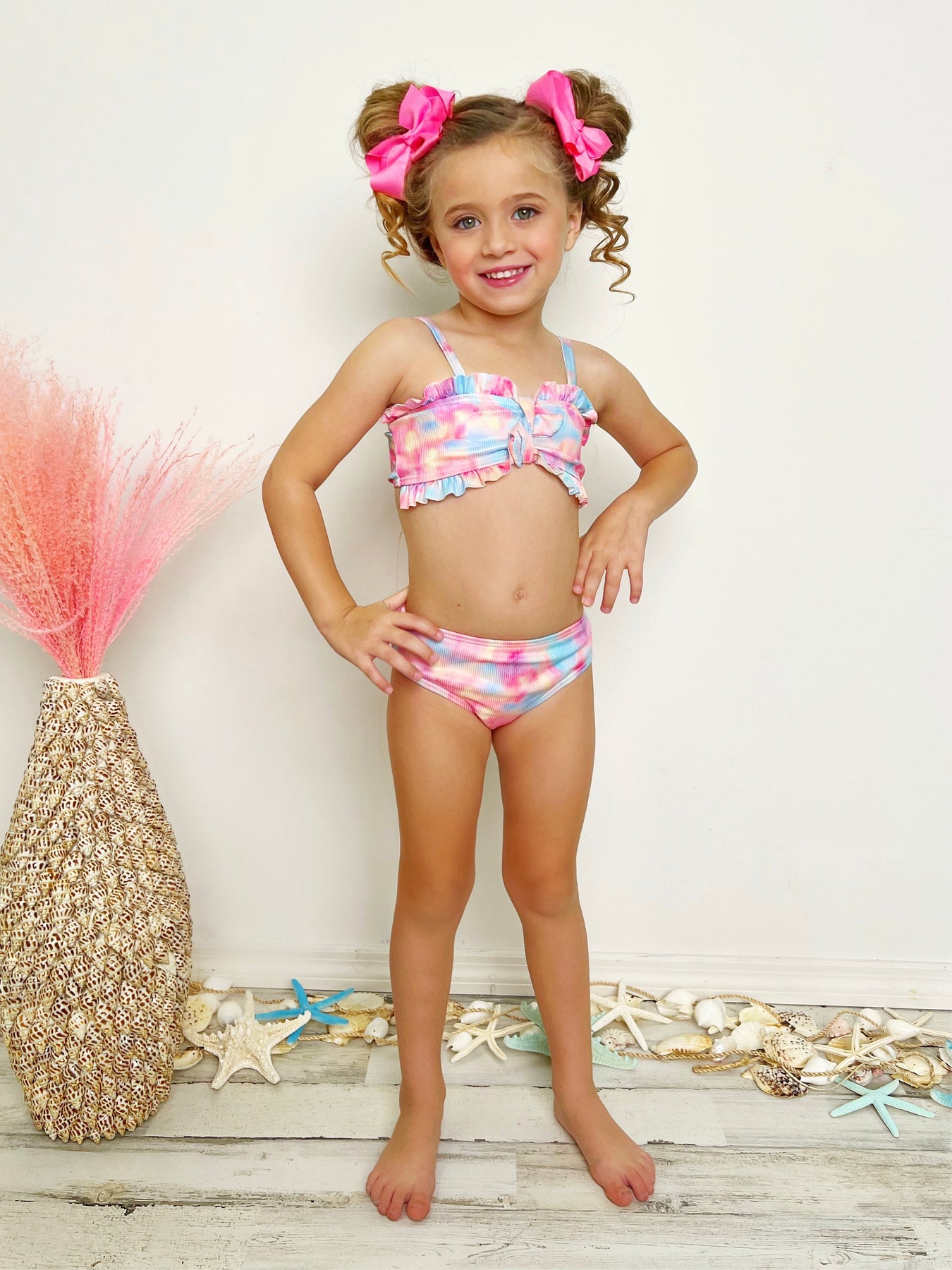 Rainbow Tie Dye Henley One Piece Bathing Suit – It's a Girl Thing Tween  Boutique