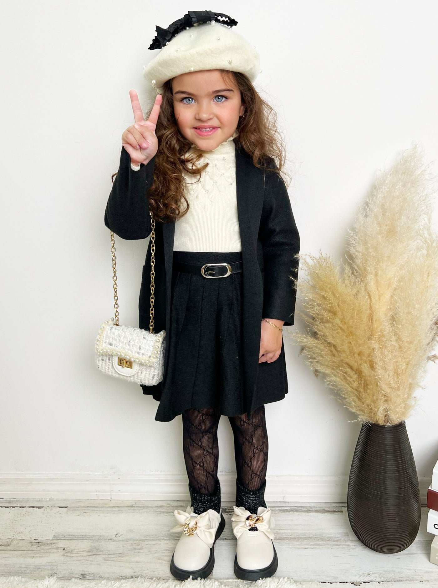 Mia Belle Girls Black Blazer | Little Girls Clothing Boutique