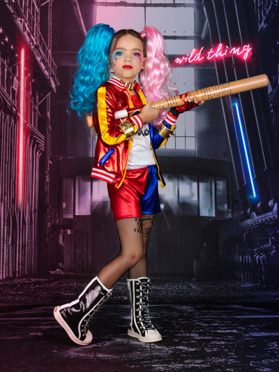 Girls Halloween Costumes | Cute Harley Quinn Costume | Mia Belle Girls