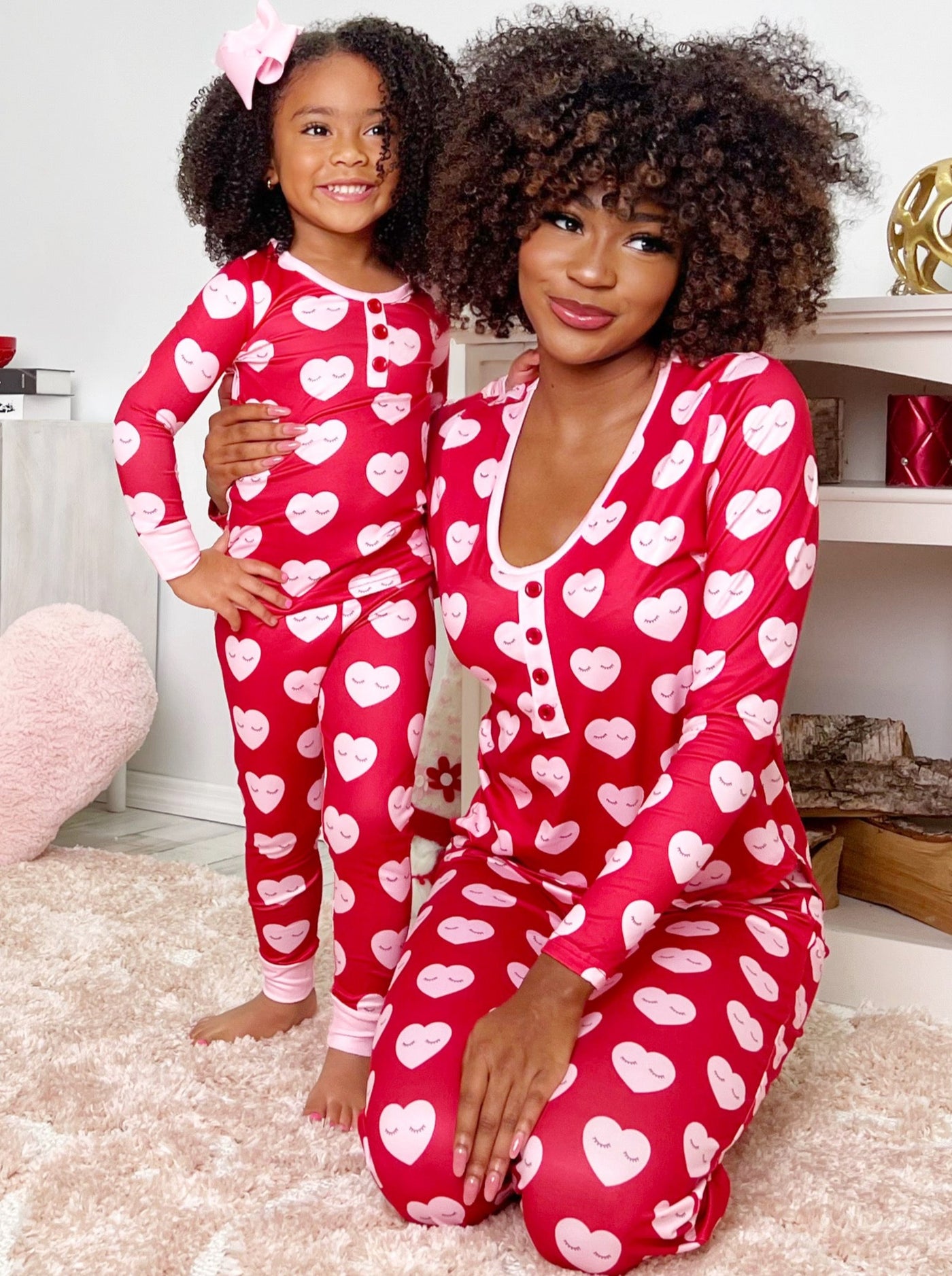 Just Love Women Pajama Pants / Sleepwear / Holiday Prints (Hearts White, 3X)