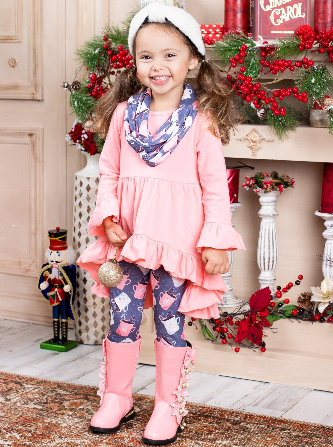 Girls Hot Chocolate Please Hi-Lo Tunic and Legging with Matching Scarf ...