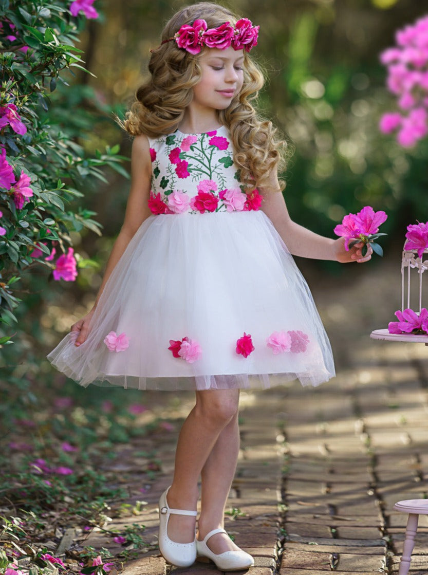 Toddler Spring Dresses | Girls Floral Applique Special Occasion Dress ...